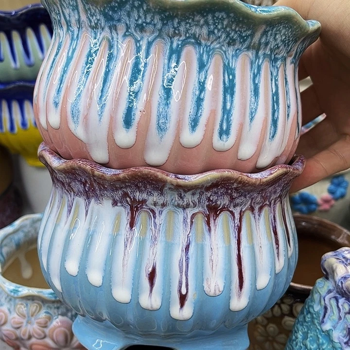 多肉绿植陶瓷花盆9.9包邮，有空