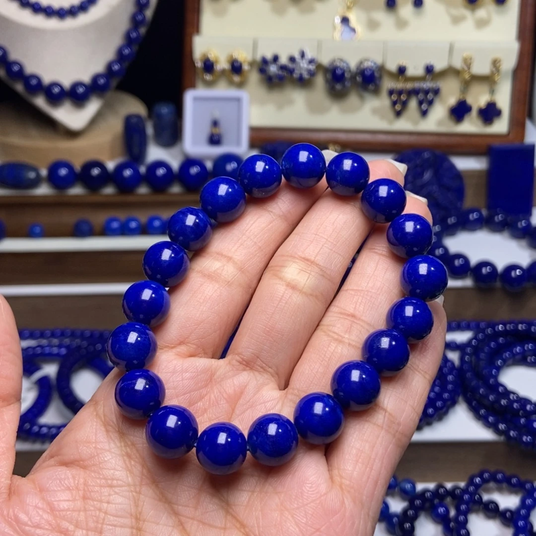 玲***贝青金石未镶嵌老矿 高品单圈手串10mm+