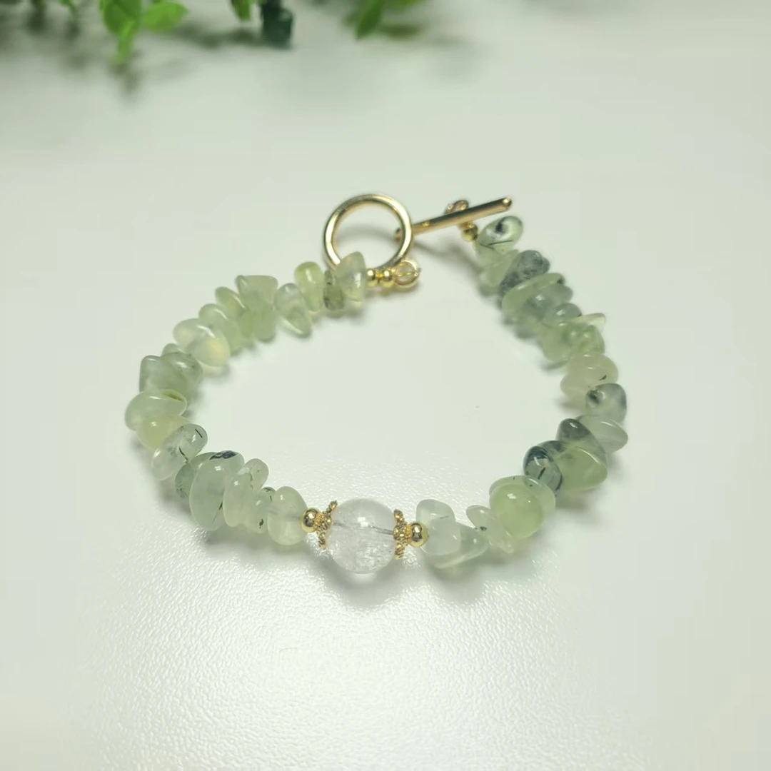 S950【赵小姐】银镀金时尚葡萄石＋白水晶手链多样发其一