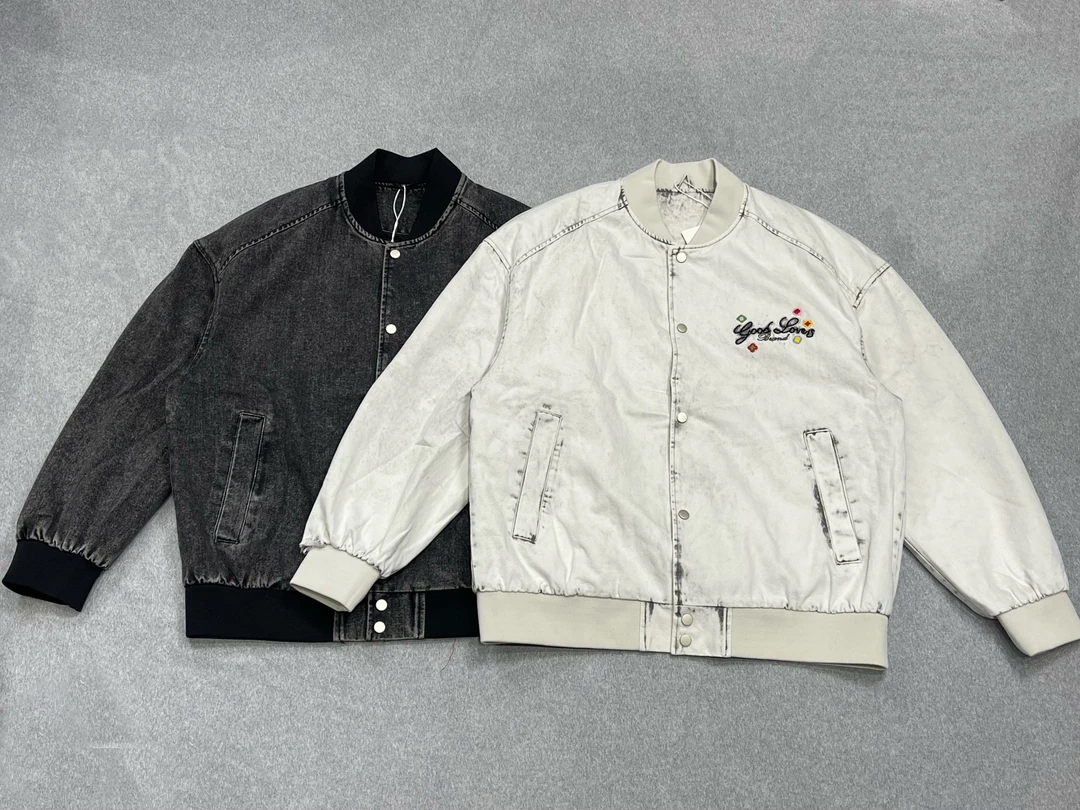 仓-YL-2710-后幅撞色花男士休闲春秋潮流百搭时尚夹克