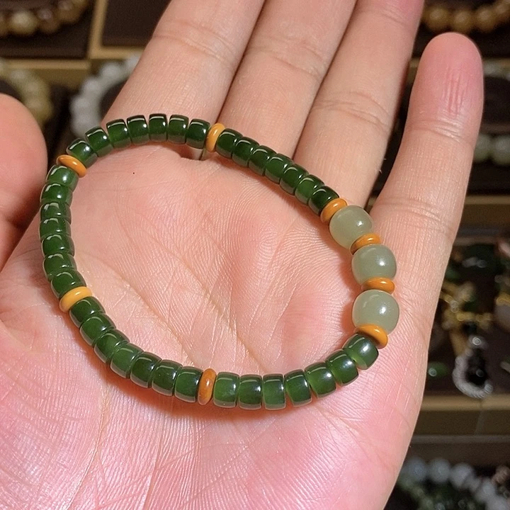 【闪购商品】未镶嵌手串和田玉（碧玉）
