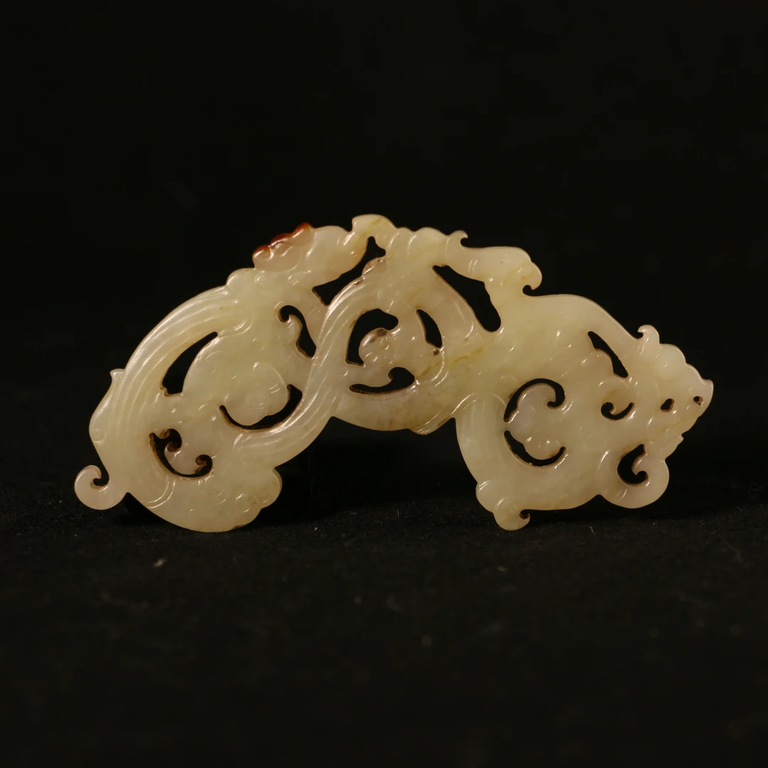 YD1  明  和田玉龙凤呈祥佩