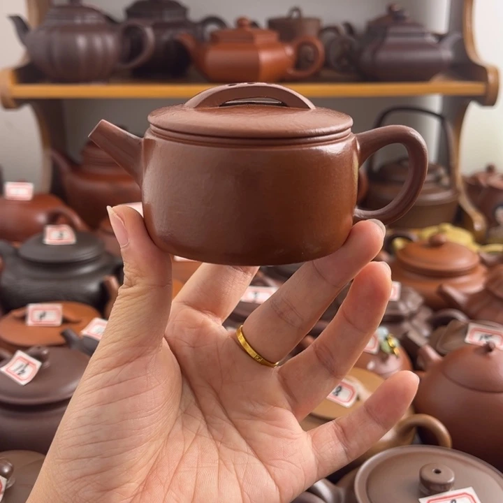 茶壶紫砂70cc朱泥半手微瑕