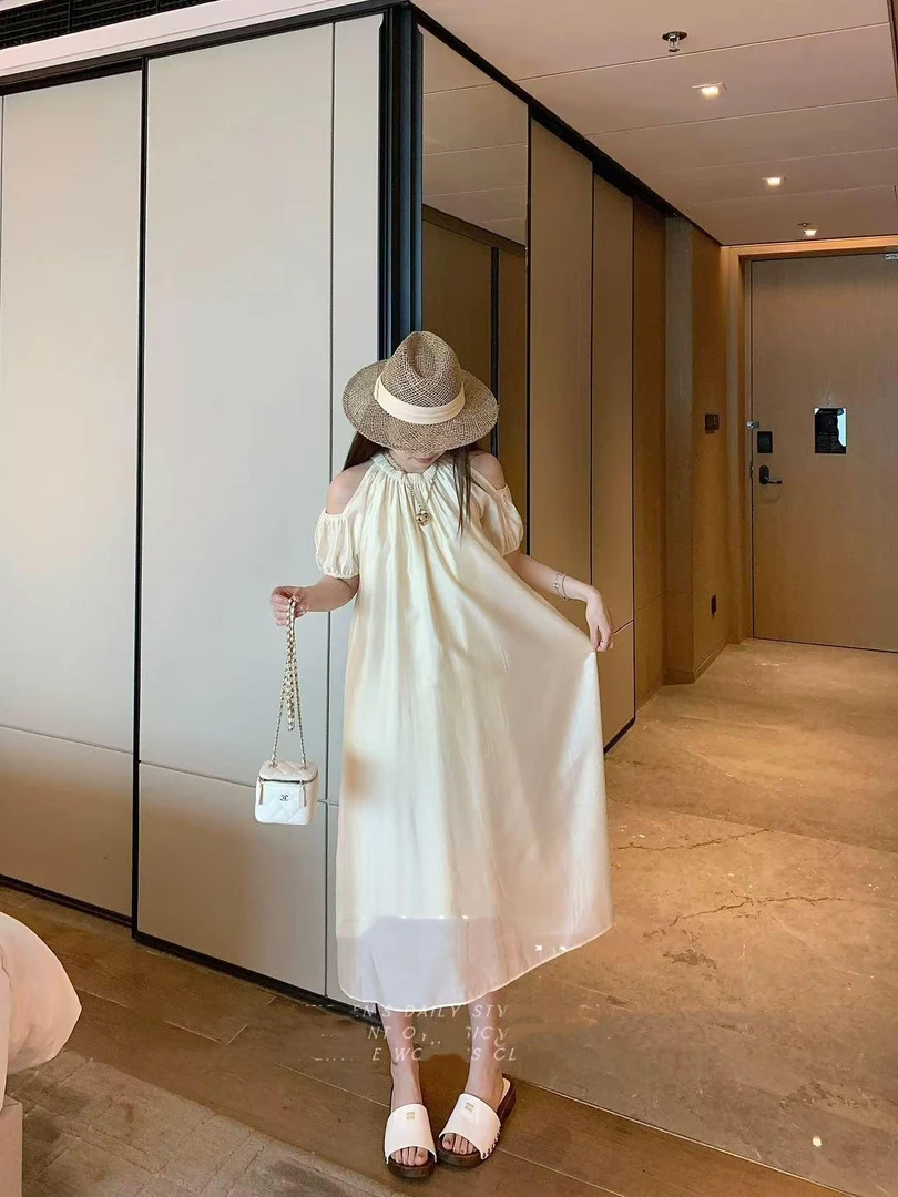 杨杨 夏季时尚气质式露肩仙女裙11343