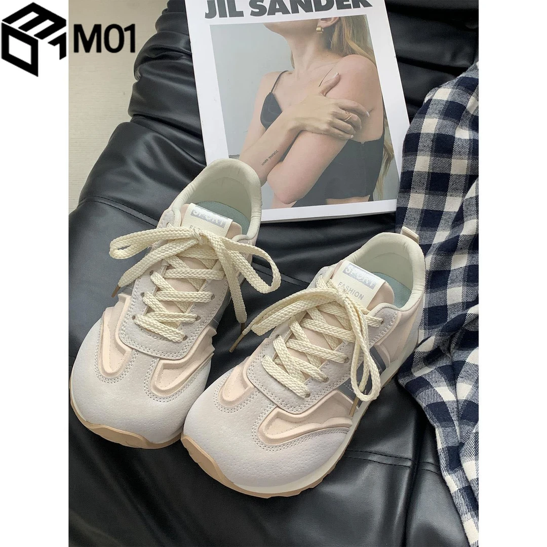 M01薄荷绿休闲鞋女士2025秋季新款时尚百搭透气软底运动鞋休闲女
