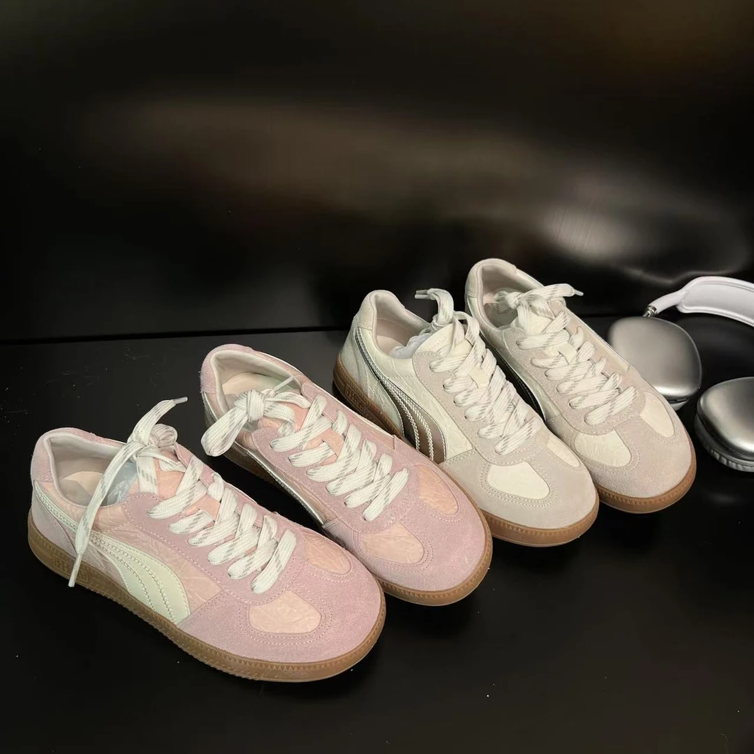 【美式甜心】平底德训鞋女2025夏季新款系带百搭休闲板鞋潮911