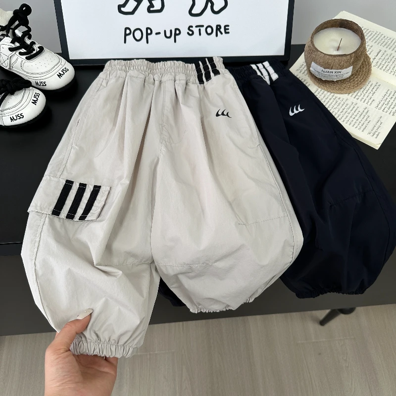 【长裤】儿童休闲裤夏季新款男童裤子韩版欧若风拼接束脚裤CK176