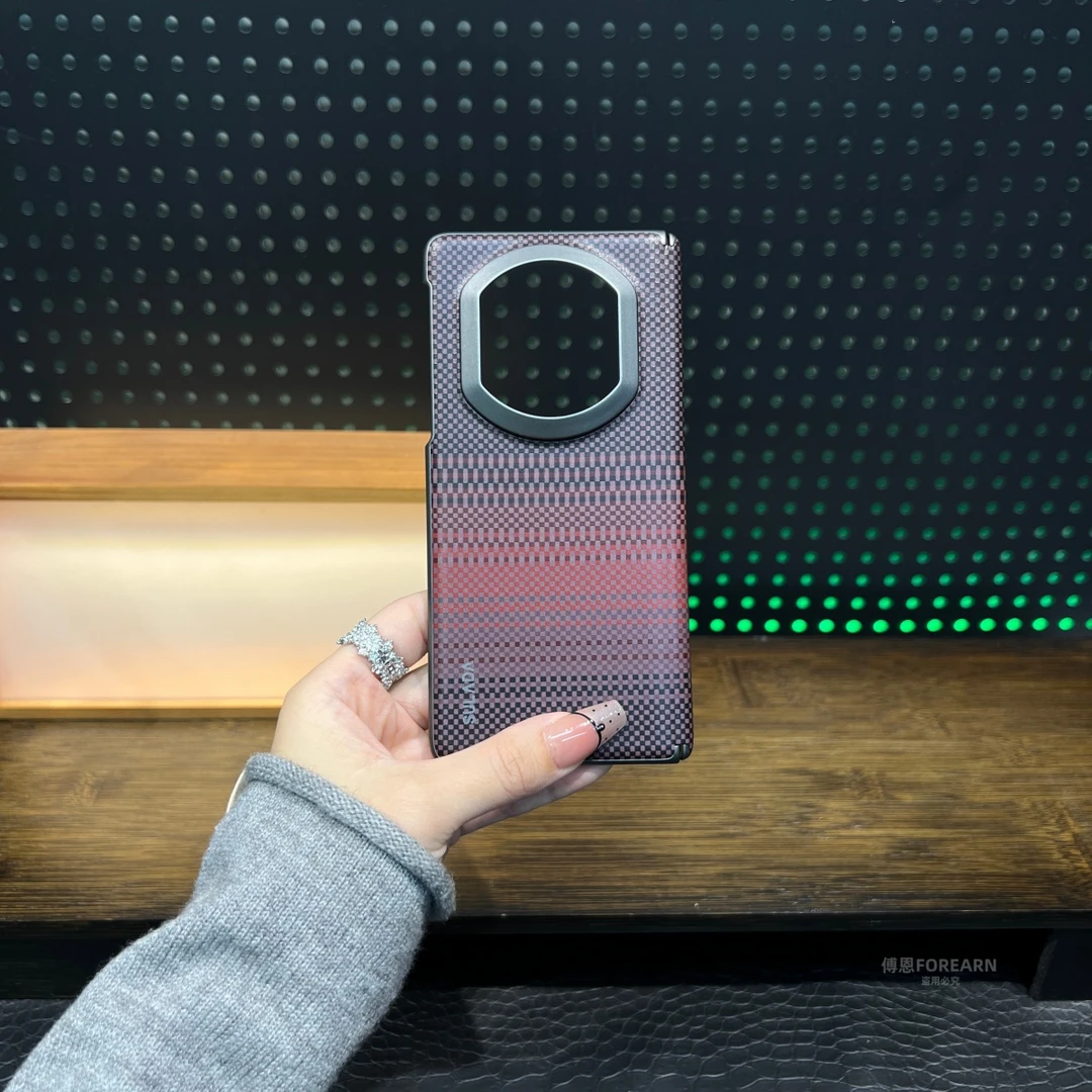 适用于华为matex7手机壳新款x7折叠屏保护套真皮磁吸凯夫拉纹创意