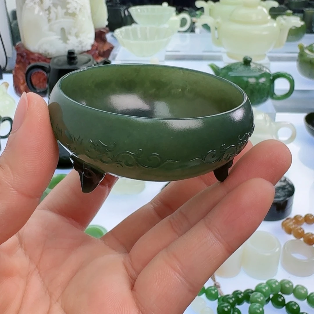 和田玉（青玉）挂件未镶嵌用****4