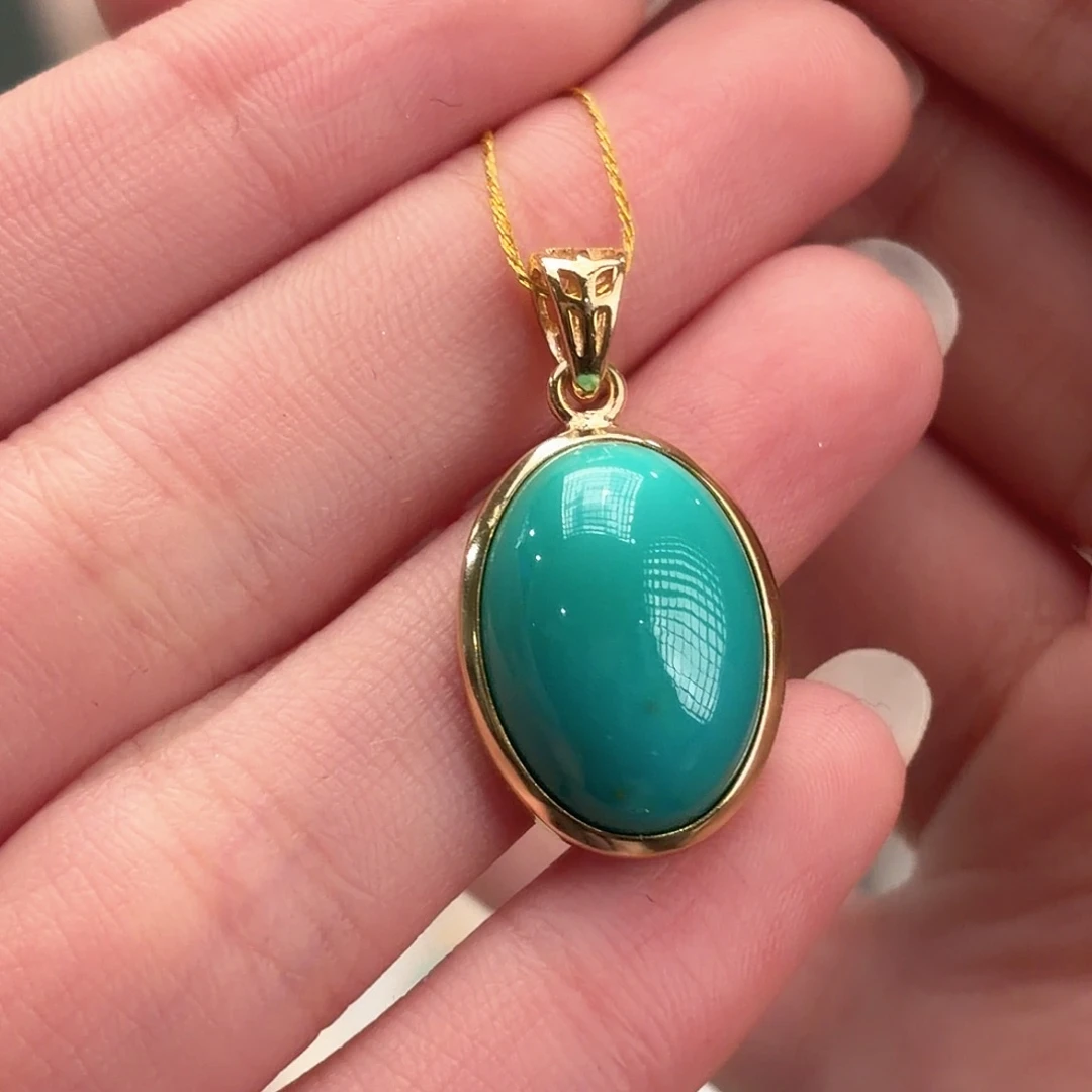 绿松石银S925镶嵌颈饰