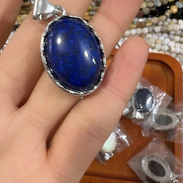 玛瑙/玉髓合金珠宝半成品一个青金吊坠