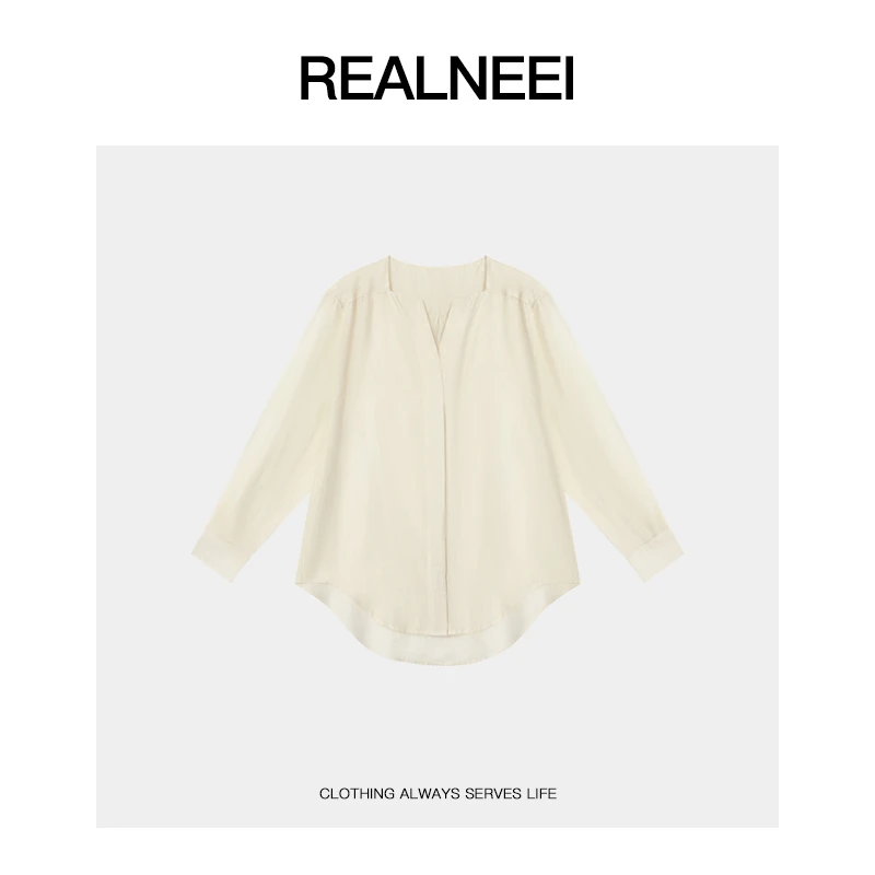 REALNEEI【独白】天丝醋酸设计款衬衫极简清冷感长袖外套03699