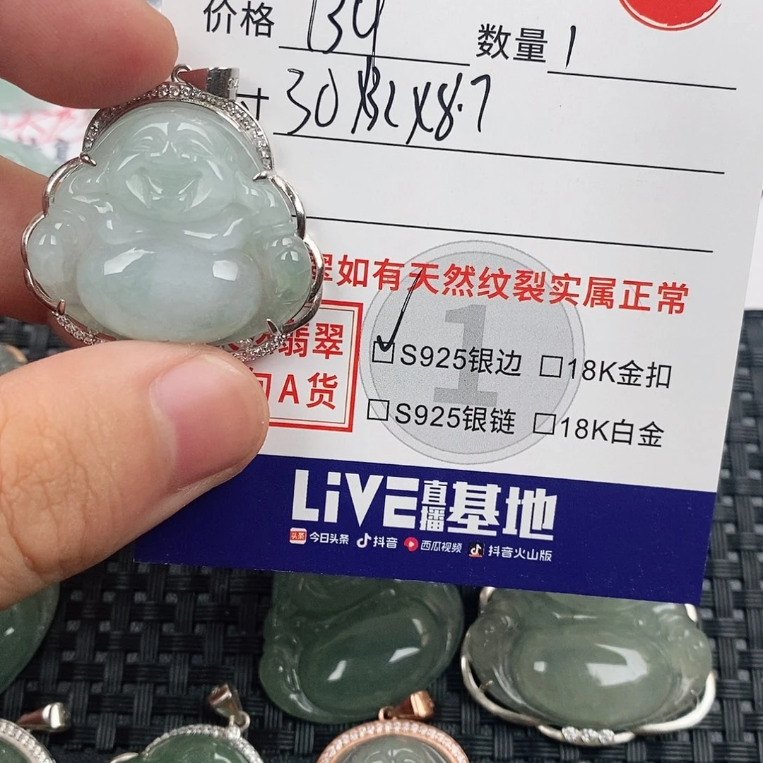 翡翠银S925镶嵌颈饰