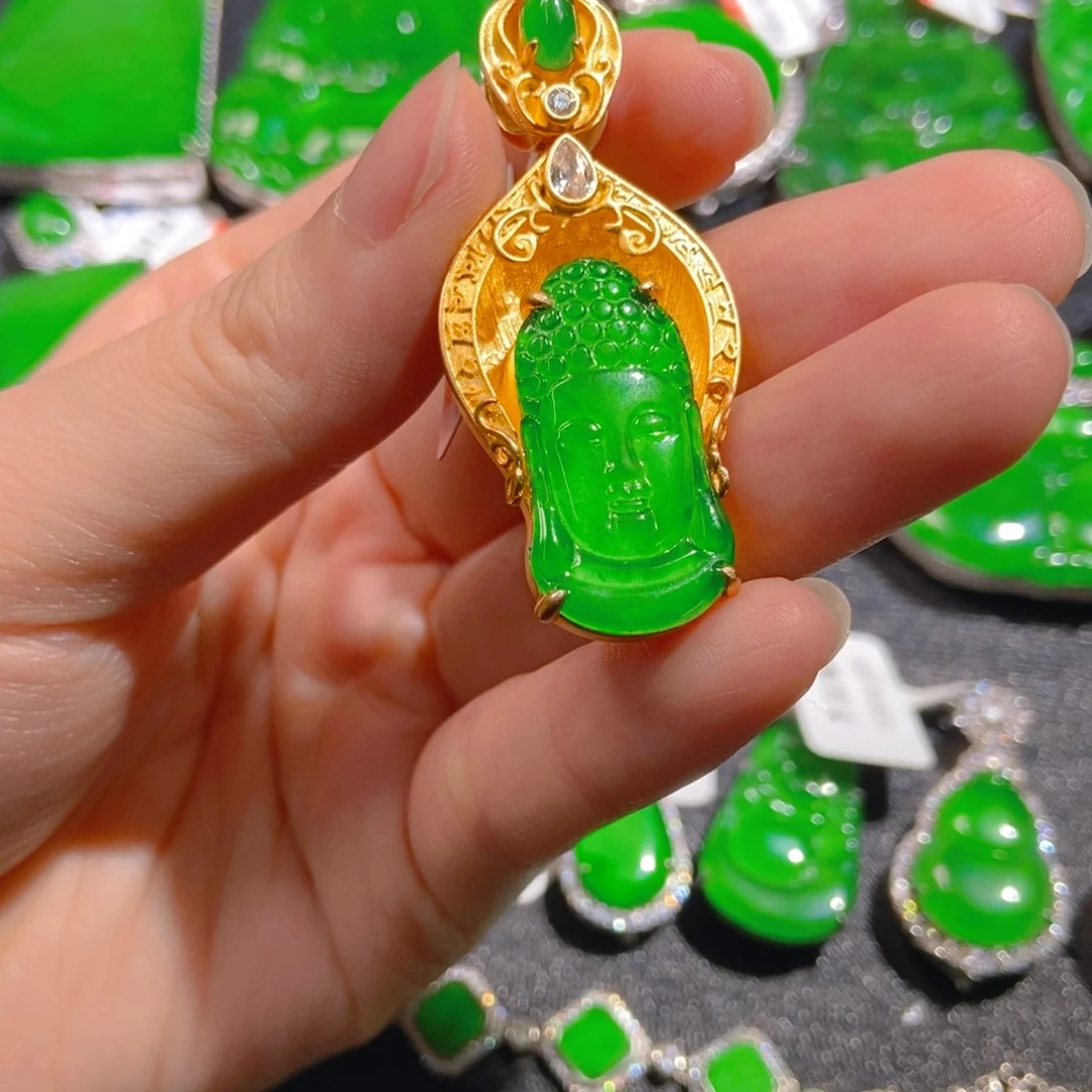 翡翠银S925镶嵌吊坠(不含链)