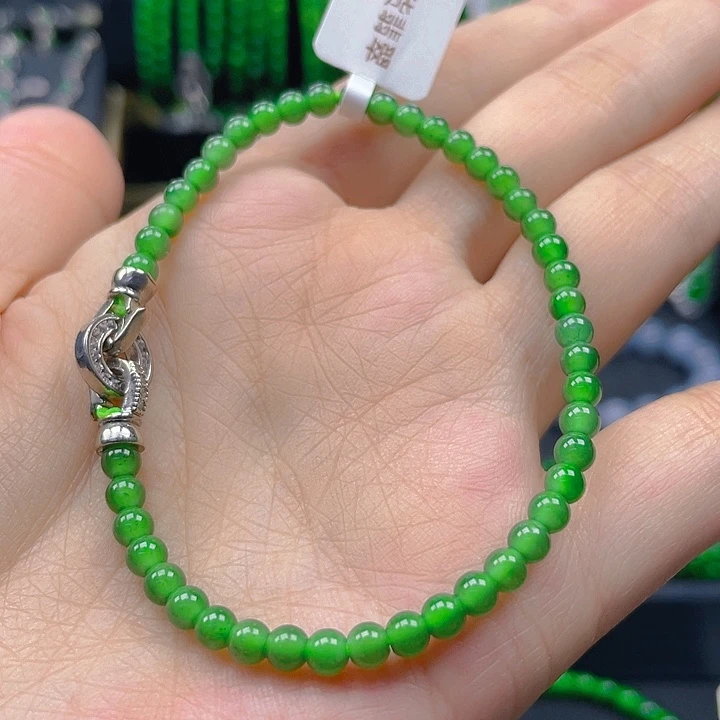 未镶嵌手链翡翠天然A货翡翠甜绿4