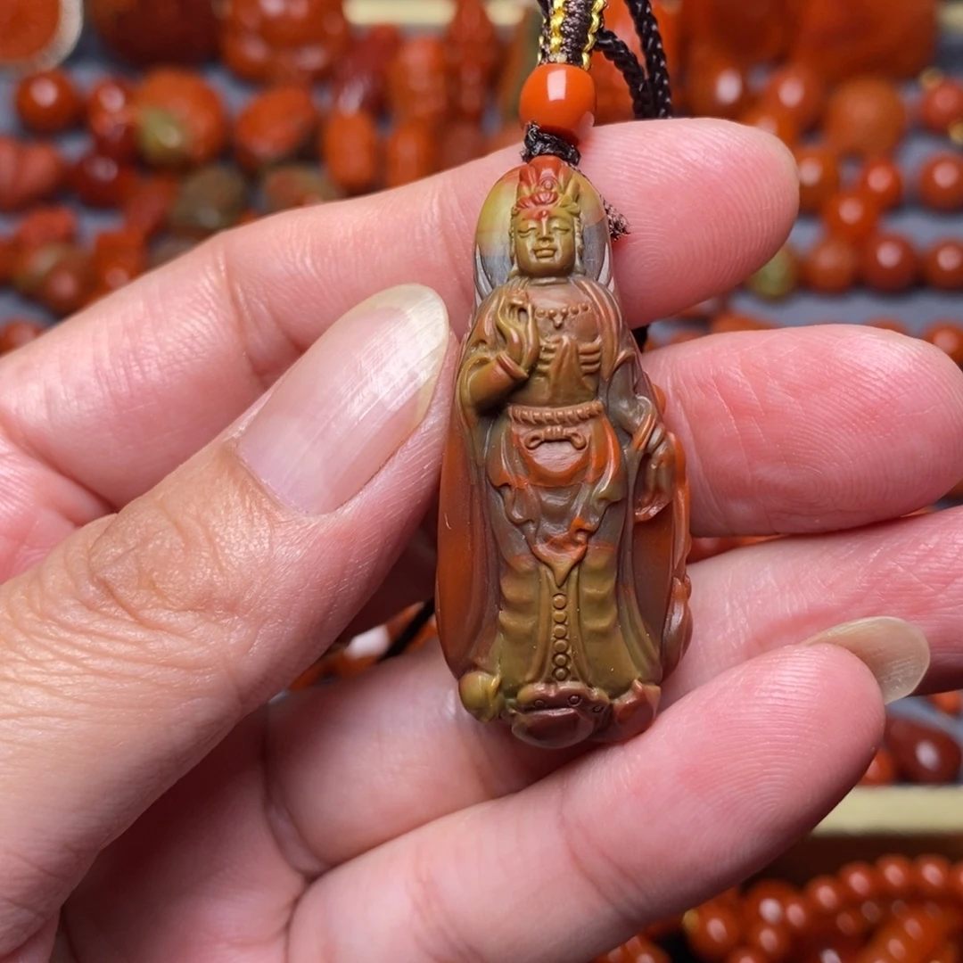 未镶嵌精工包酱料无裂吊坠南红玛瑙