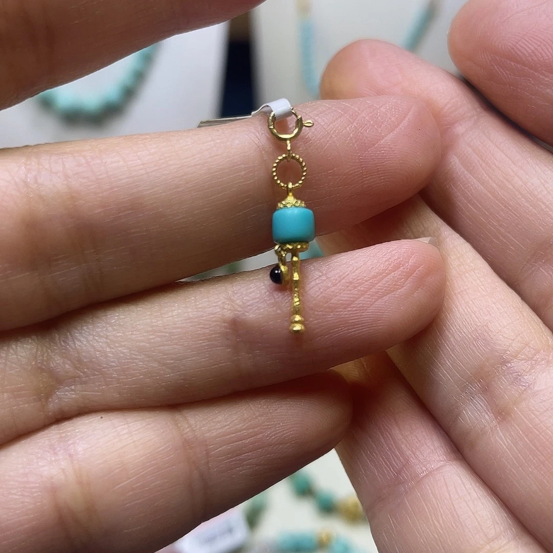 绿松石18K金镶嵌滴流