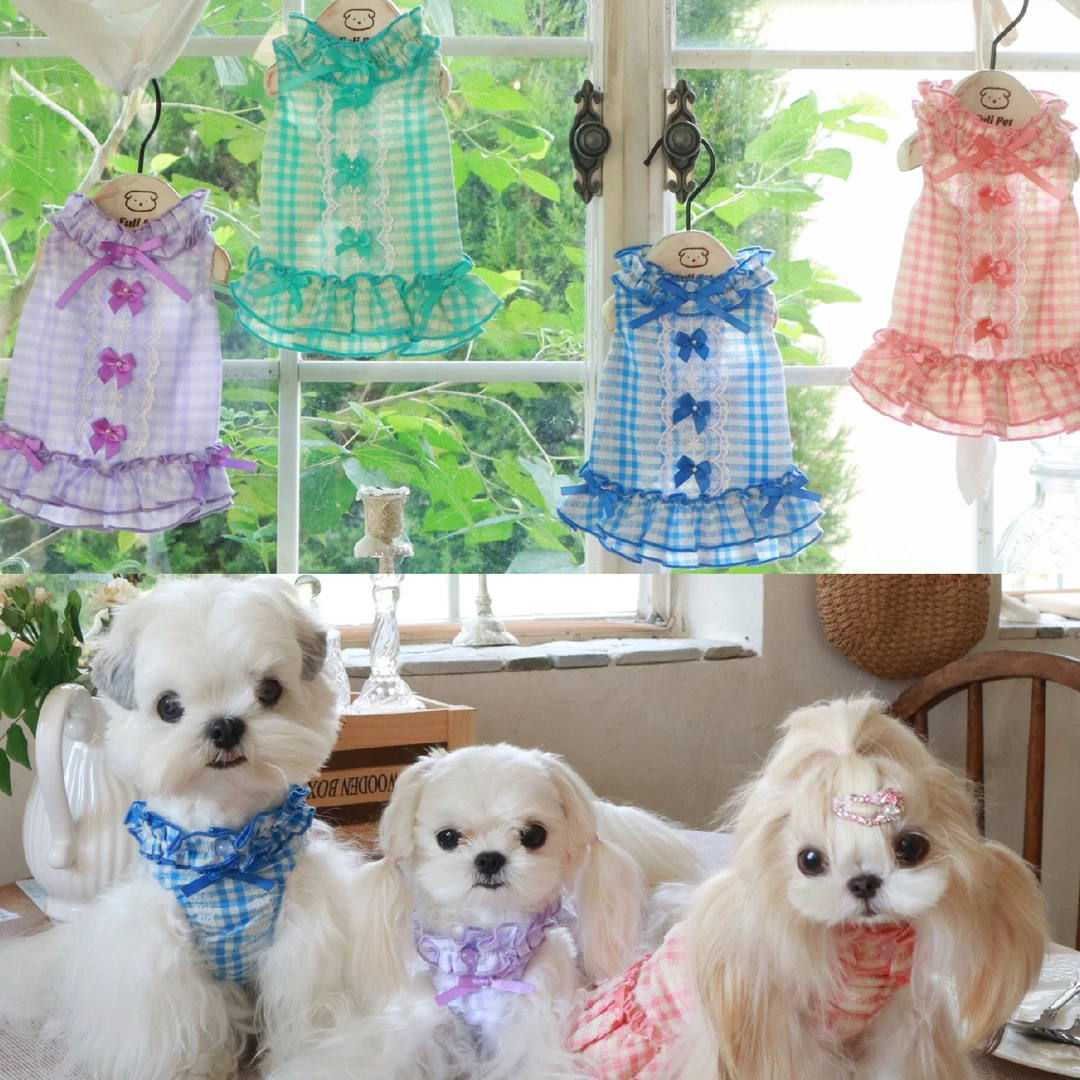 FULIPET莫奈睡莲故事系列宠物服装西施犬马尔济斯雪纳瑞