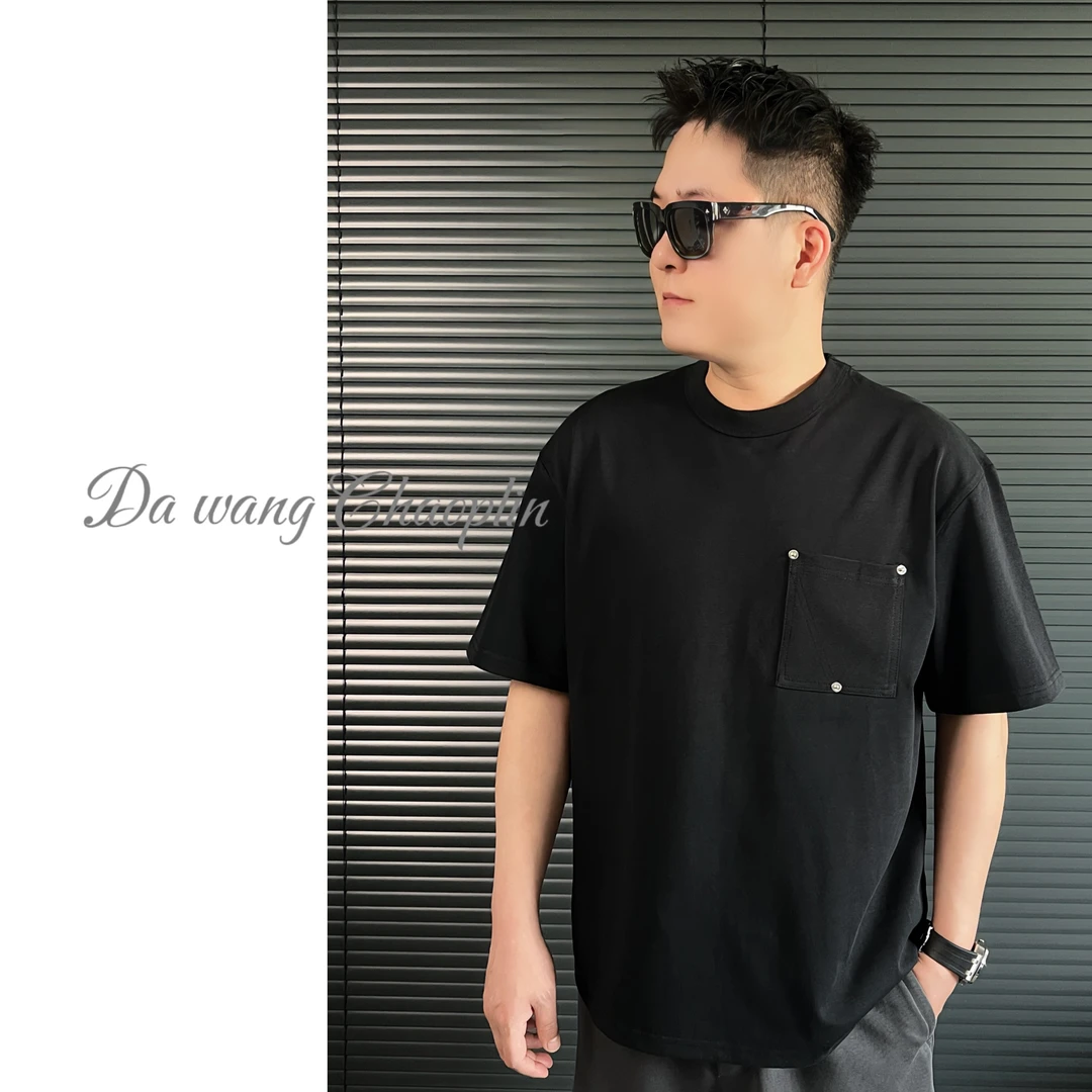 Da'wang轻量细腻棉！夏季新款男士重磅休闲T恤百搭圆领宽松短袖