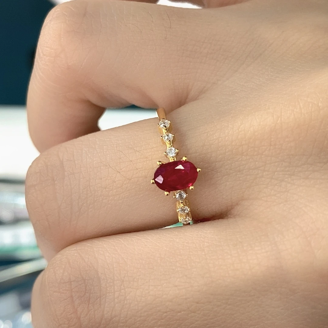 银S925镶嵌戒指红宝石如***道福利款