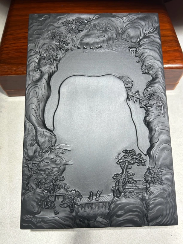 大砚台九寸（22×14.5×2.5cm）高档歙砚送礼佳品研磨护书法绘画