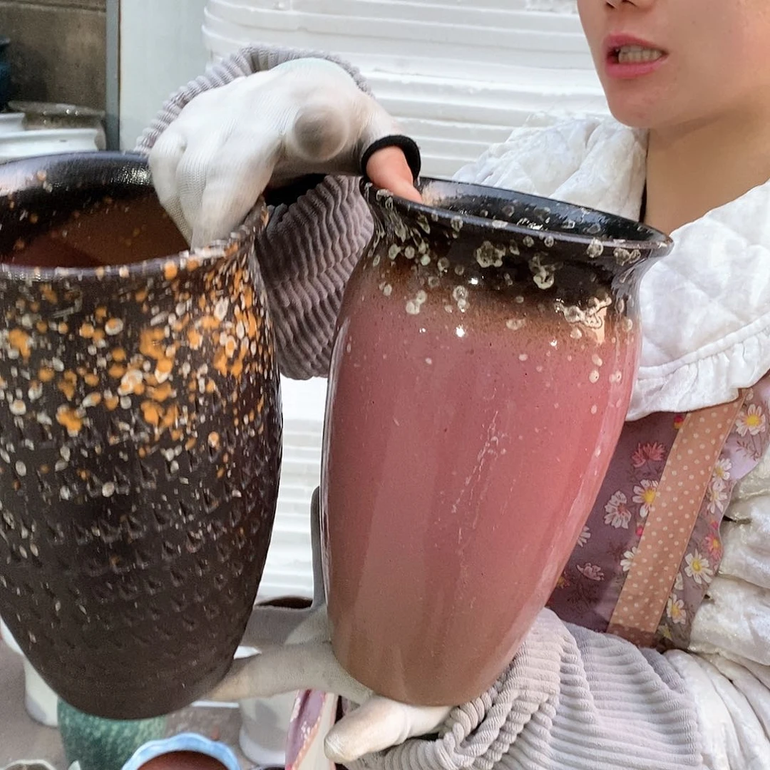 紫砂花盆瑕疵口15高25