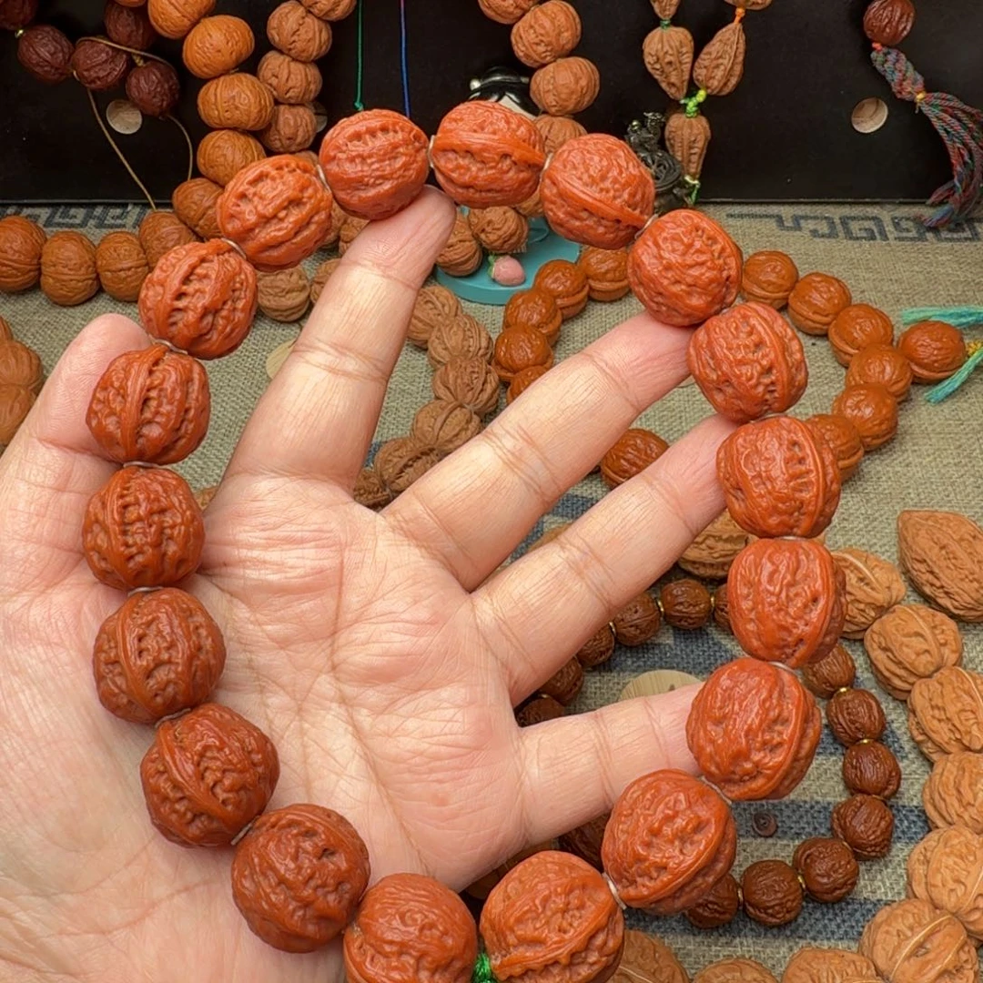 手串文玩核桃红皮粗筋八棱手串23