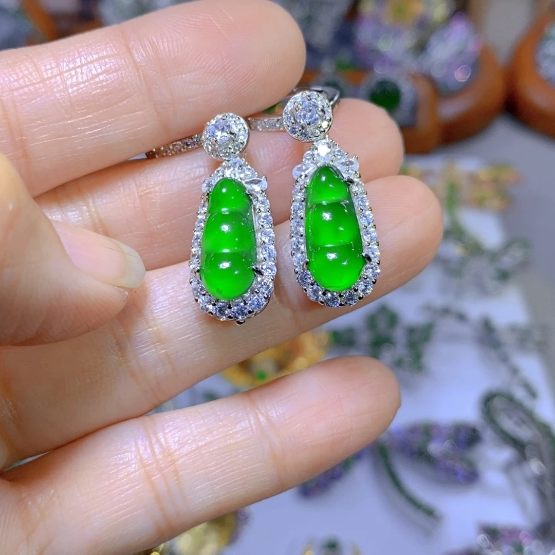 翡翠颈饰银S925镶嵌天然翡翠