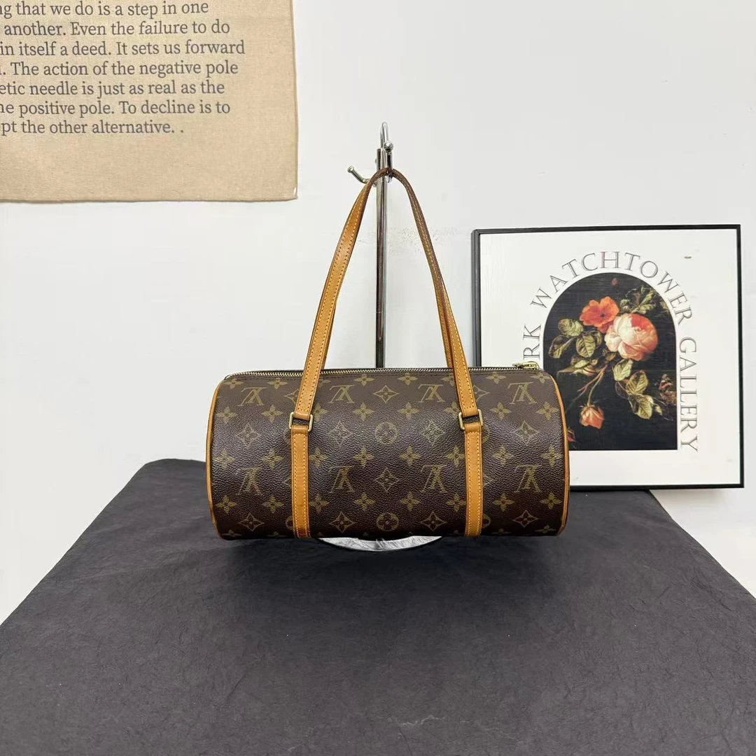 95新 LouisVuitton/路易威登 lv黄皮巴比龙30/手提包单肩包斜挎包