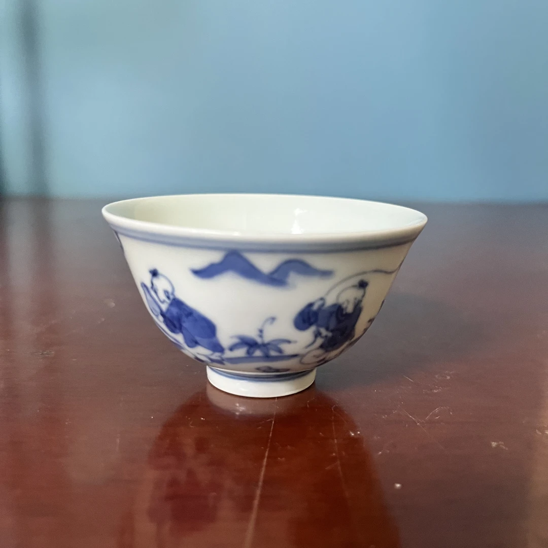 1031清青花婴戏图纹杯
