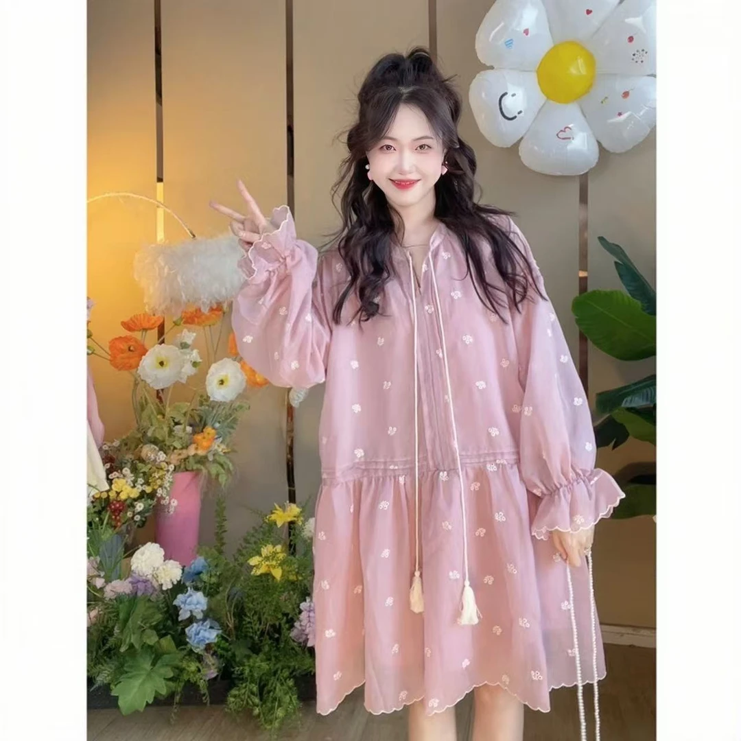 燃冉【甜美圆舞曲】春夏韩版宽松减龄甜美连衣裙时尚温柔气质连衣裙