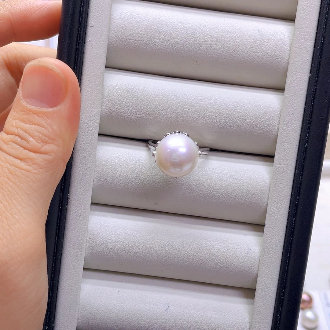 晴***银S925镶嵌戒指淡水珍珠