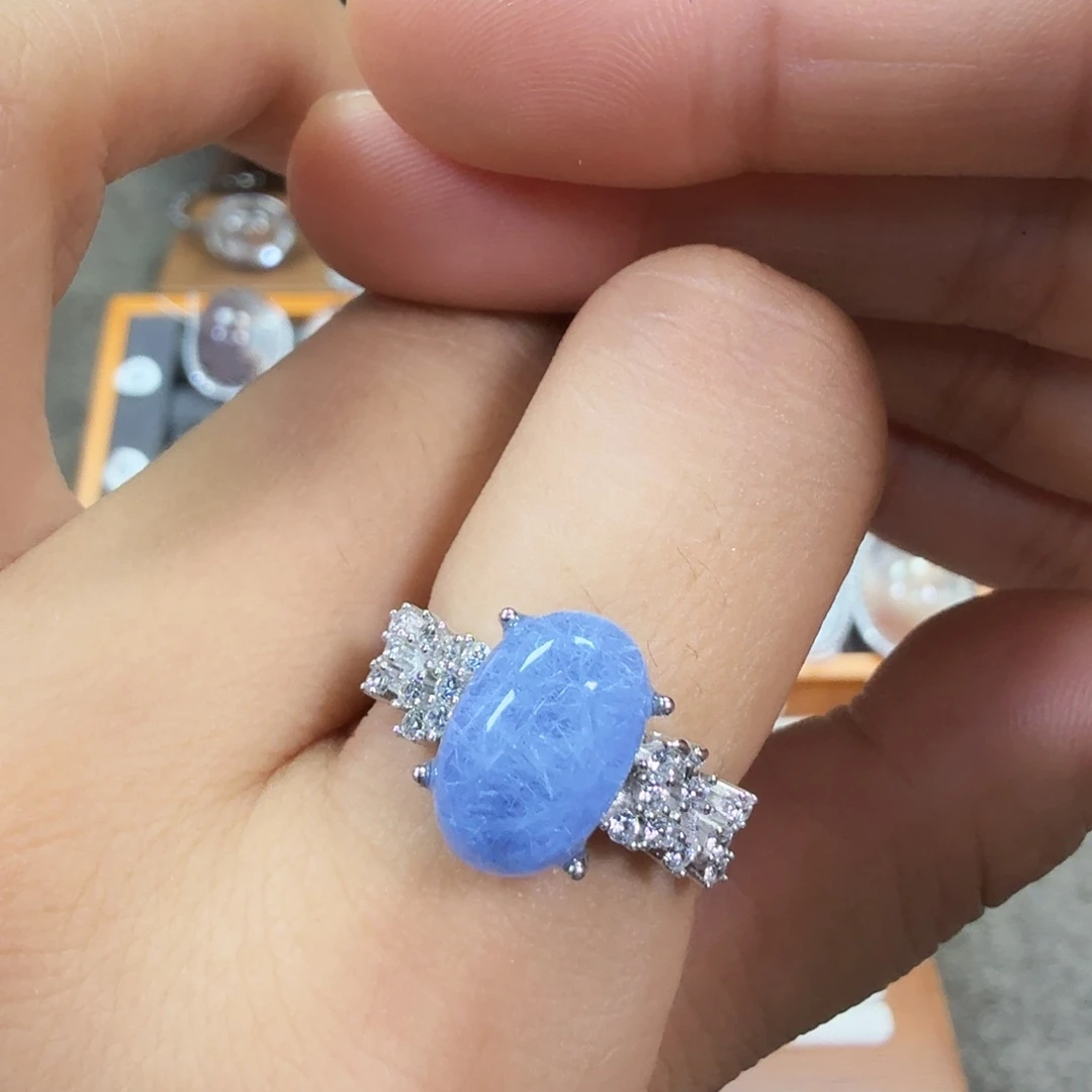 银S925镶嵌戒指水晶