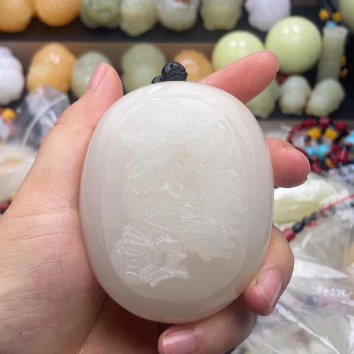 福***缘石材天然古青石手把件
