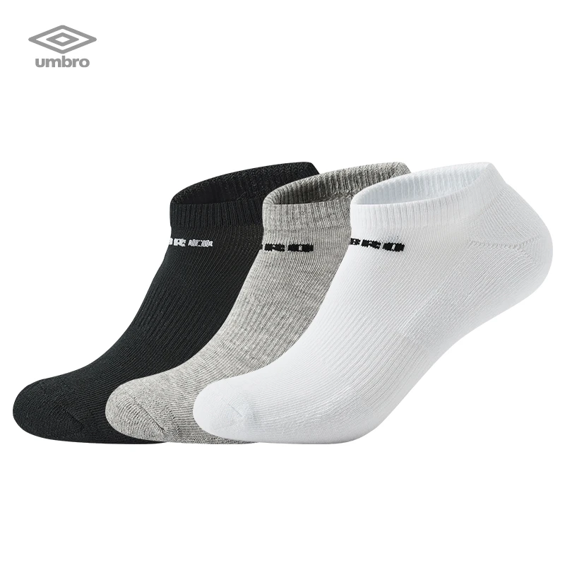 umbro茵宝短袜三双装亲肤撞色简约男女款休闲运动袜U3124350104