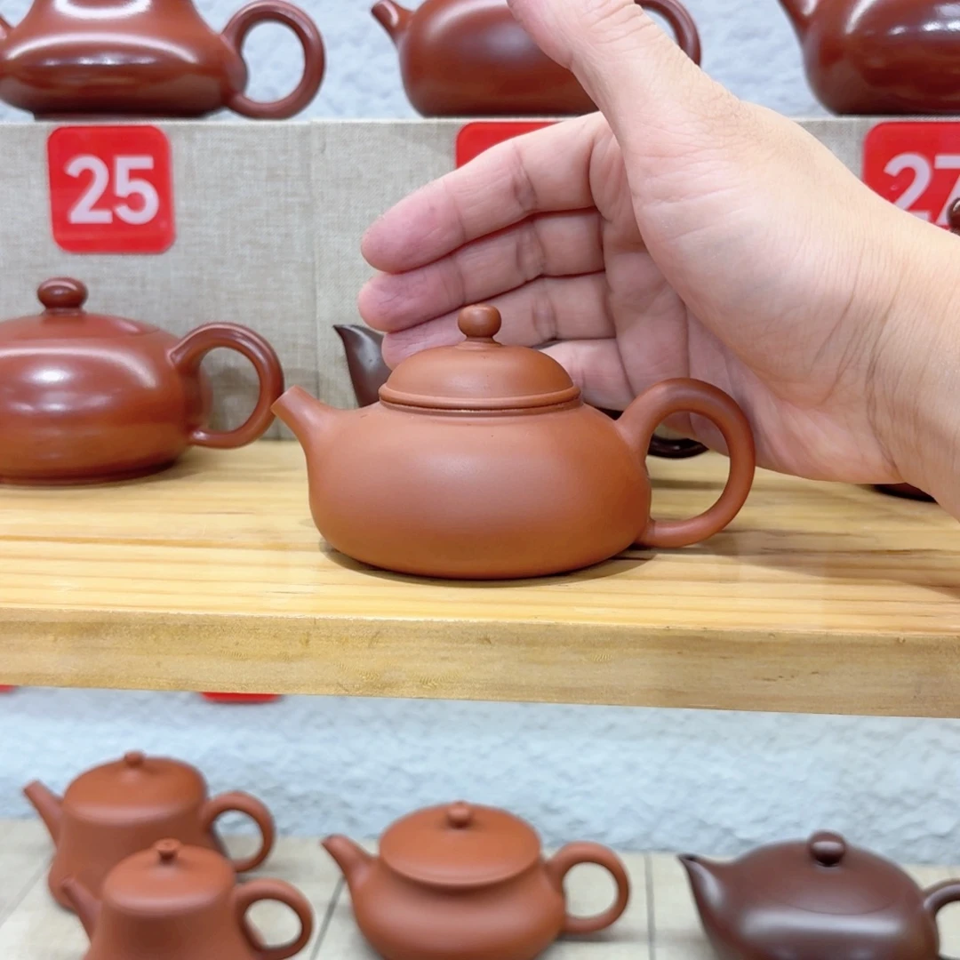 古***源茶壶紫砂精工超薄容天潮州手拉壶