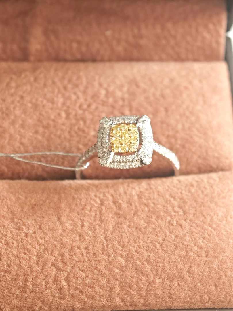 【N·5高定珠宝】 黄钻豪镶方戒指38好物节