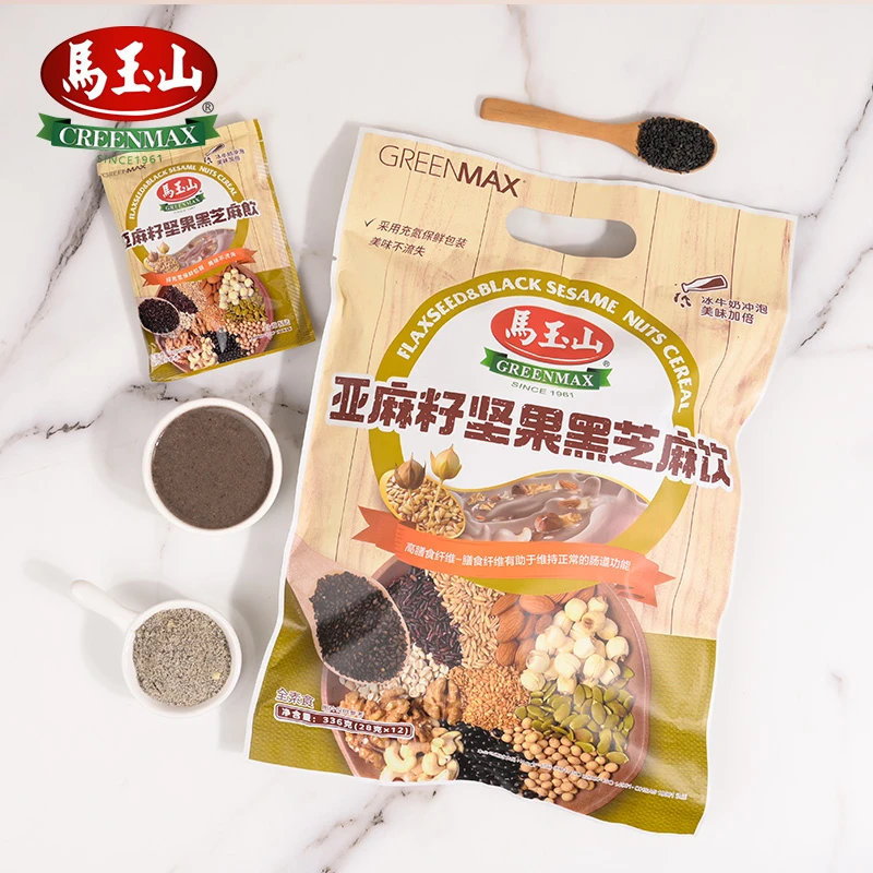 【旗舰店正宗进口】【多种坚果】台湾马玉山亚麻籽坚果黑芝麻饮12小包