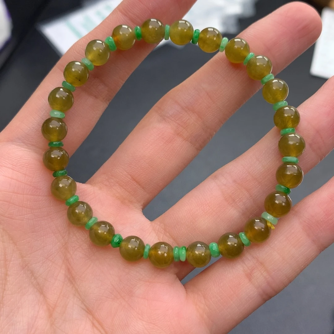 未镶嵌手链翡翠翡翠手串黄翡绿翠