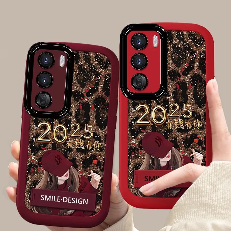 适用于【OPPO】Reno12新款豹纹有钱比心女孩时尚创意防摔手机壳