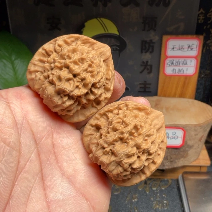 吊坠文玩核桃麒麟纹官帽45全品