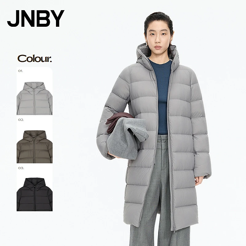【商场同款】JNBY/江南布衣25冬新品羽绒服连帽H型中长款5P0C10010