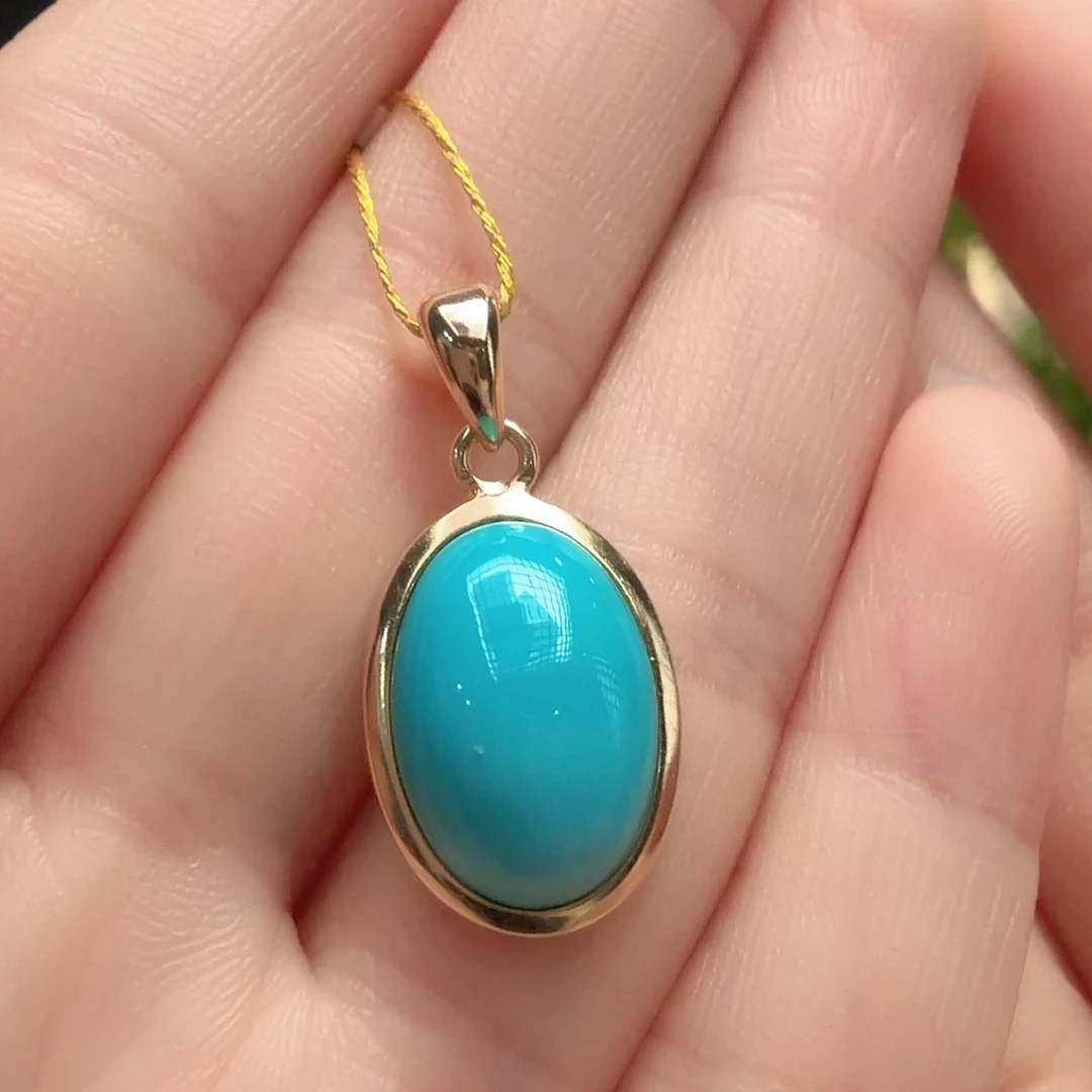 绿松石银S925镶嵌颈饰