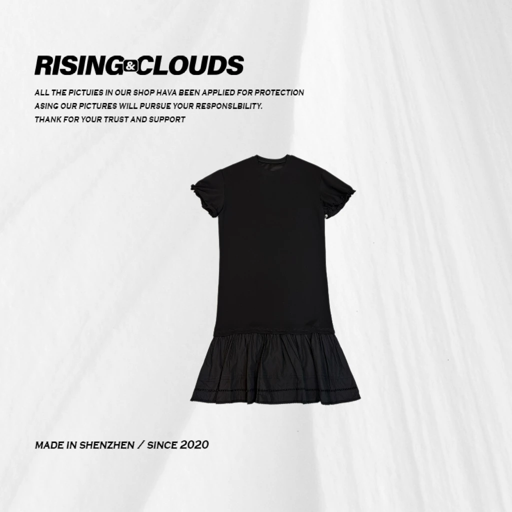 RISING&CLOUDS【小云姐】舒适夏季百搭显瘦下摆拼接连衣裙040492