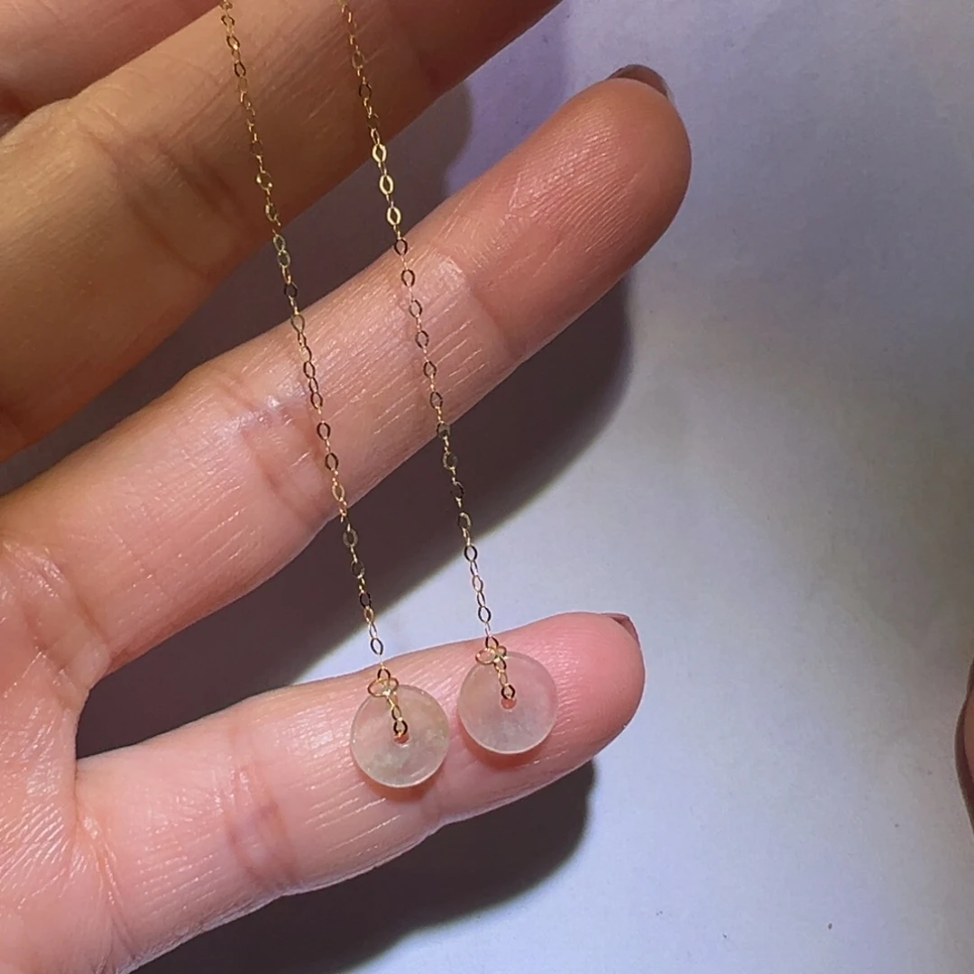 翡翠颈饰18K金镶嵌耳环