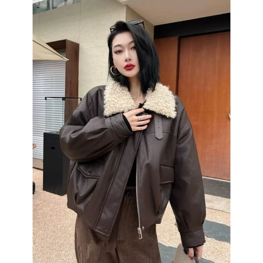 秋冬韩版显瘦百搭上衣2024新款时尚高级感气质简约外套女A15#0.1