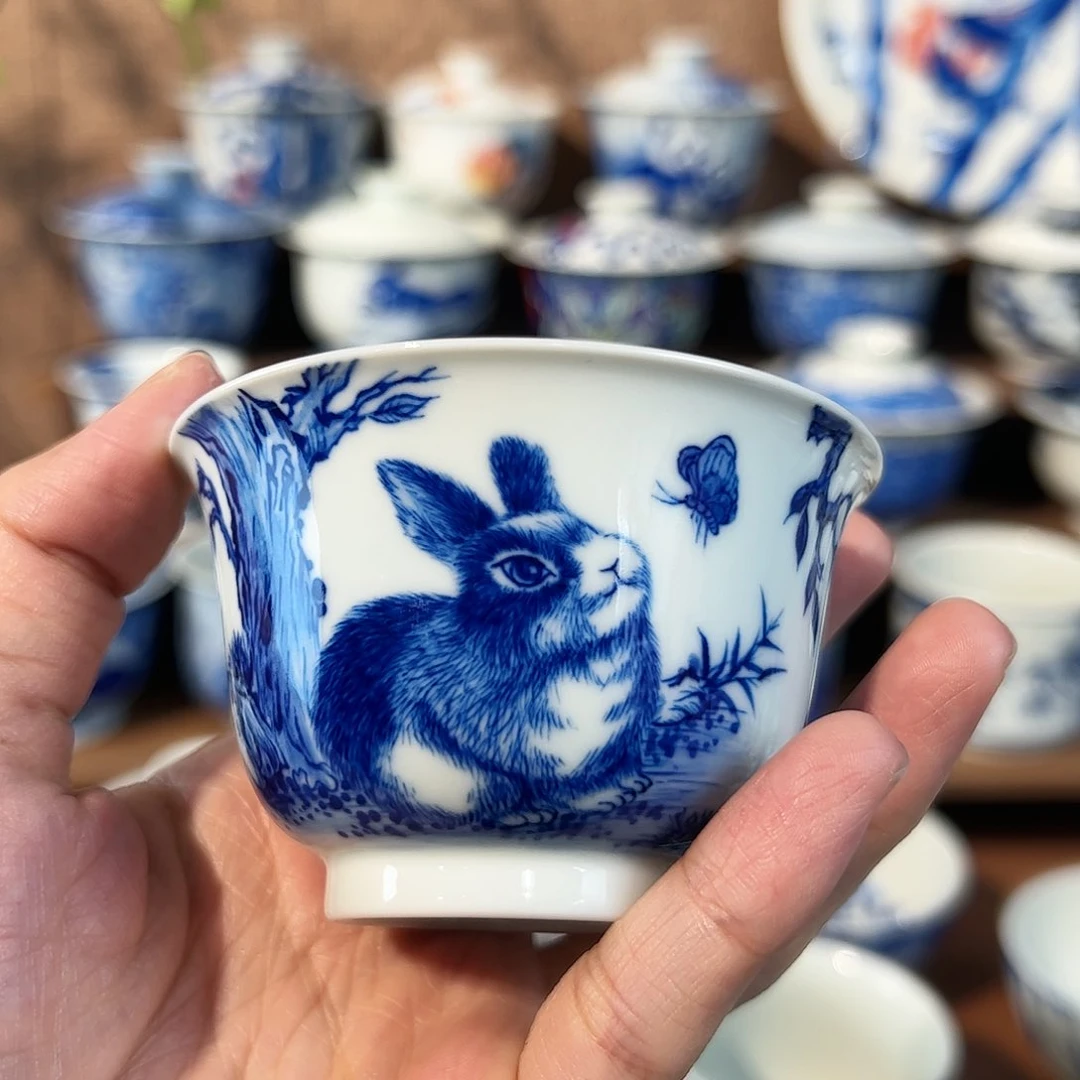 拾藝致物兔子撇口杯