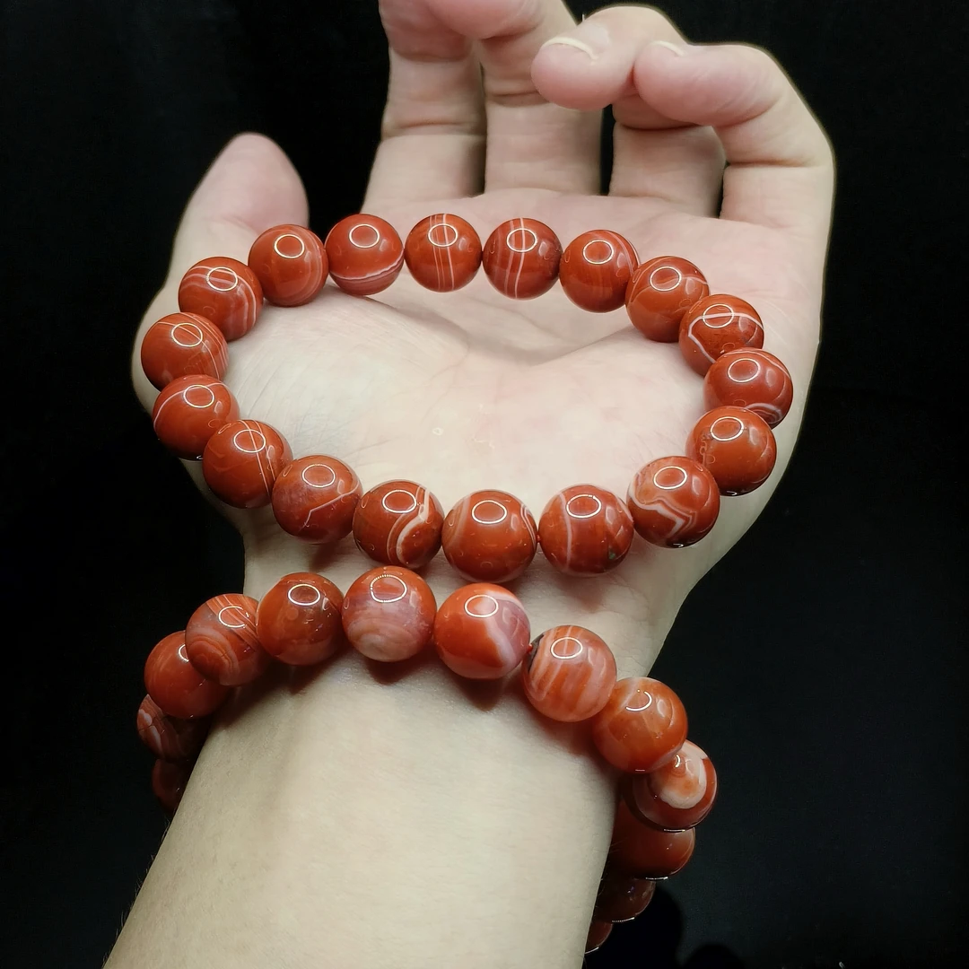 【东北哥精选】南红单圈手串Z2【多样性发其一】约11mm