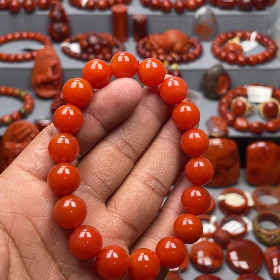 南红玛瑙未镶嵌珠宝奇石单圈11