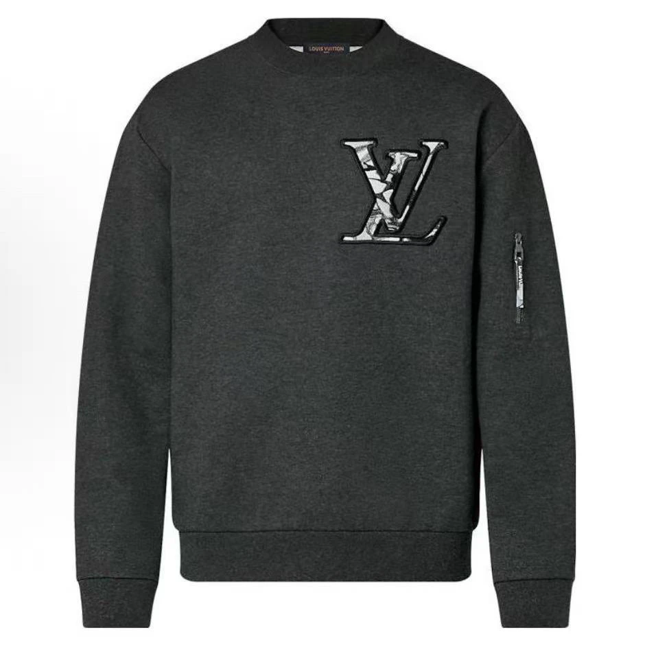 未使用 LouisVuitton/路易威登 胸口logo灰色卫衣 L码 AA10383
